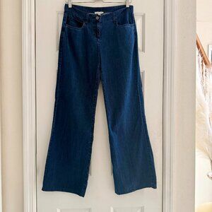 Eileen Fisher Fluid Wide Leg Tencel Denim - Dark Blue - Size 4